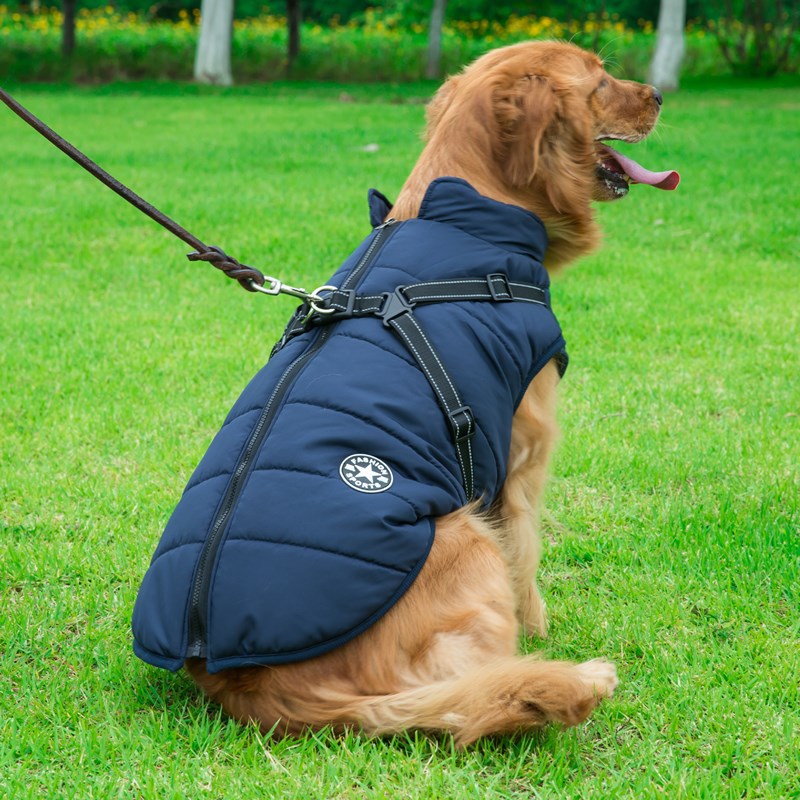 PawShield Pro Waterproof Dog Jacket with Integrated Harness