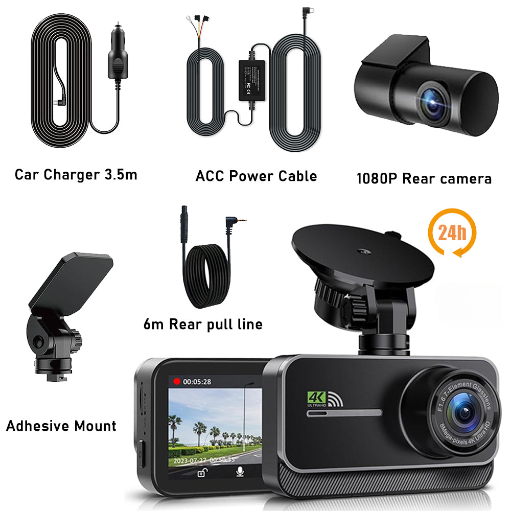 G900 4K Dash Cam Front and Rear Interior