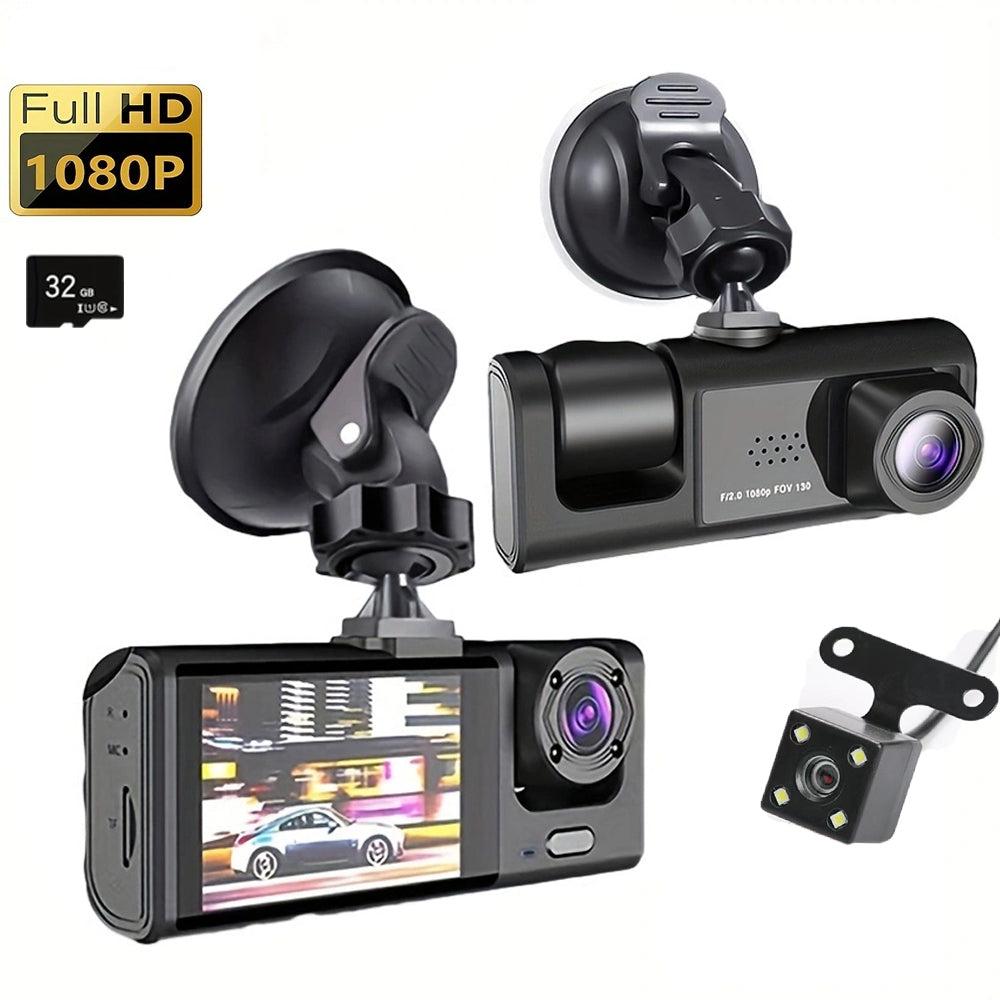 TriView Guardian 3-Lens 1080 HD Dash Camera with Night Vision