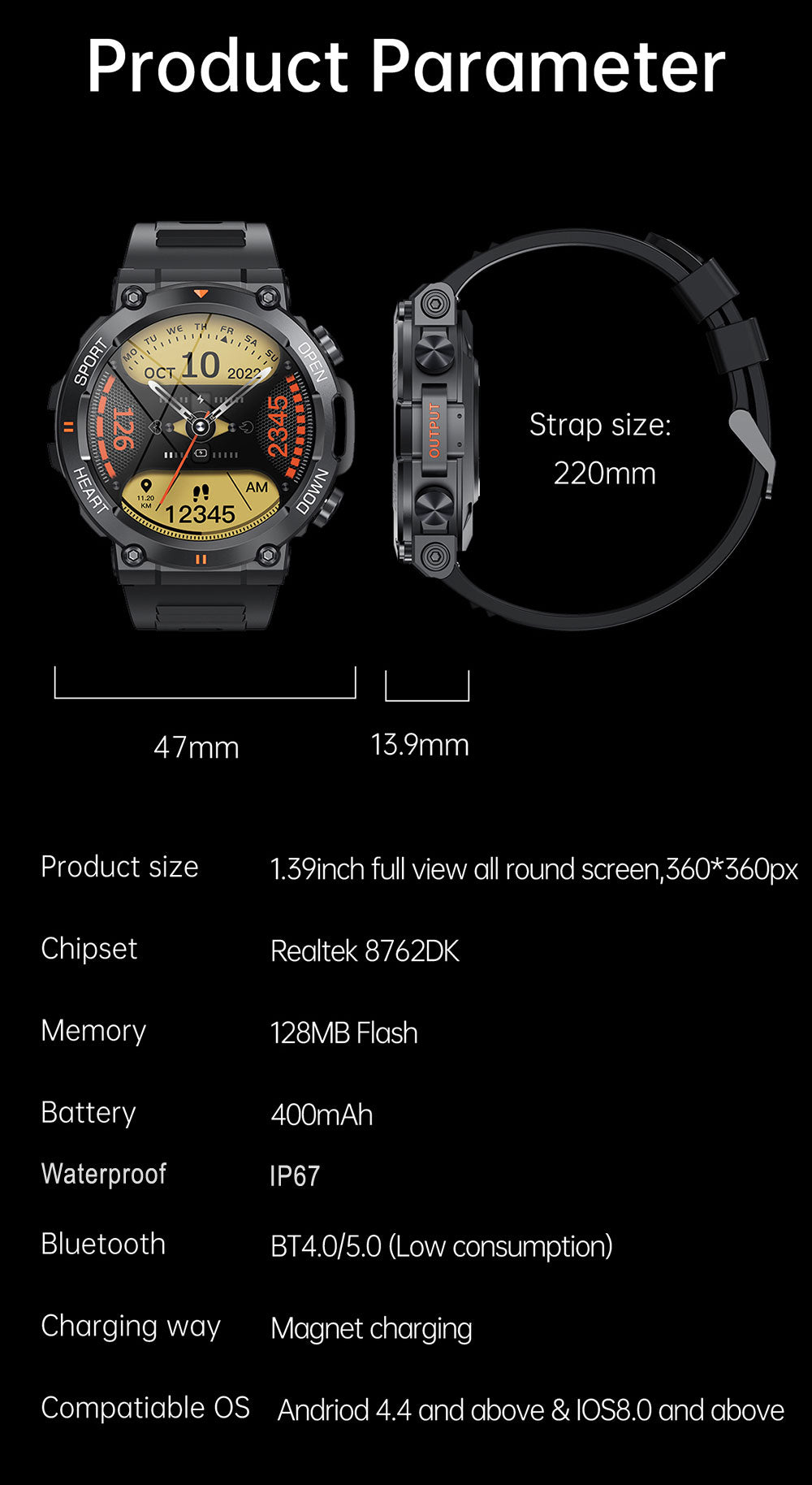 SkullRider HD Smartwatch