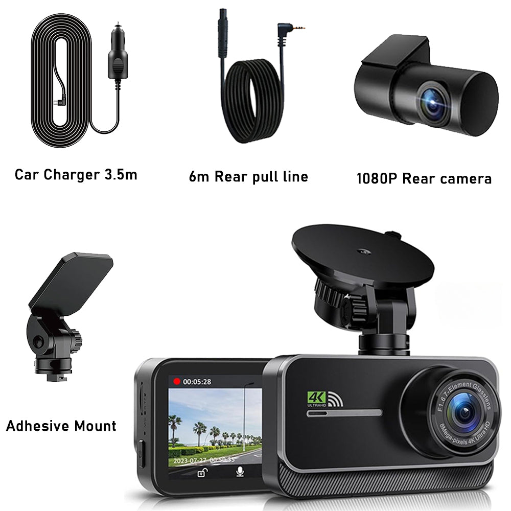 G900 4K Dash Cam Front and Rear Interior